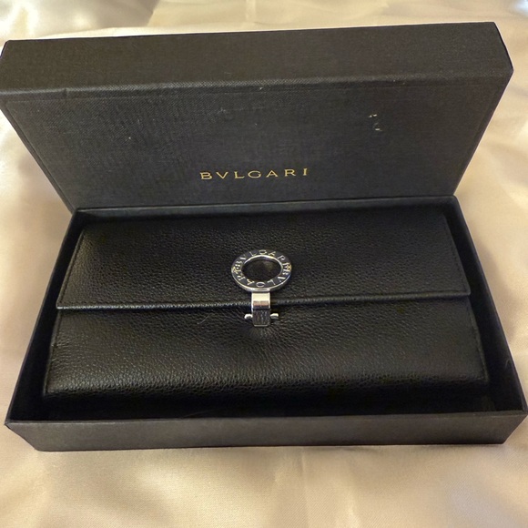 Bvlgari Leather Logo Clip Double Hook Wallet Black authentic preloved. - Picture 3 of 13